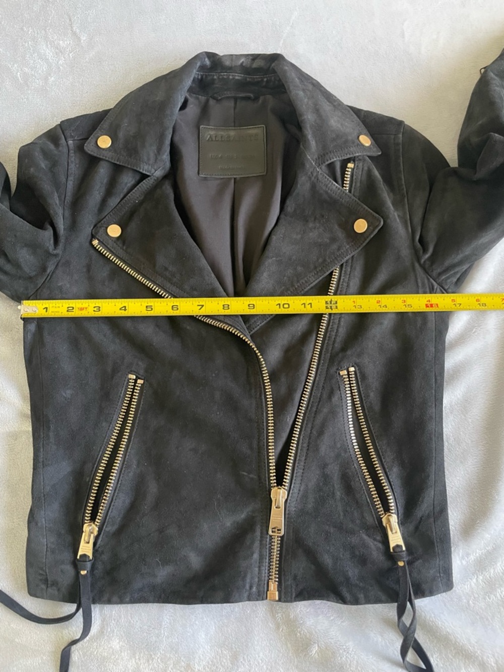 AllSaints | The Dalby Biker | Pristine Midnight Suede - Picture 4 of 10